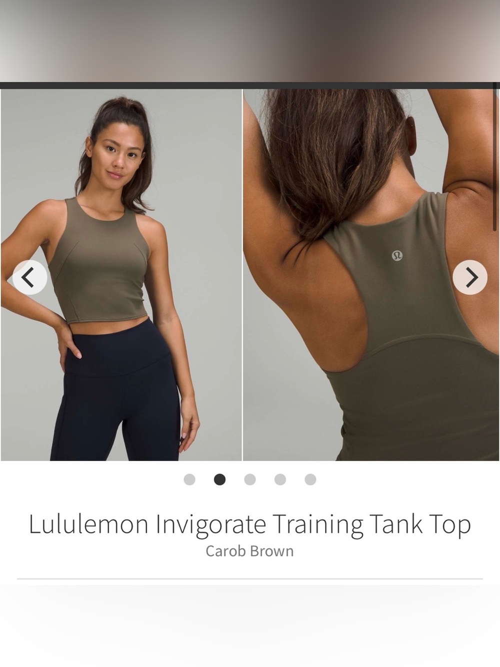 Lululemon Invigorating training tank size 6